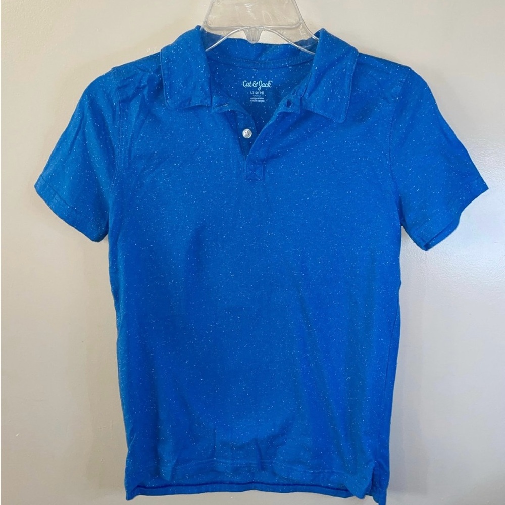 Boys Cat & Jack blue polo shirt size L (12/14)